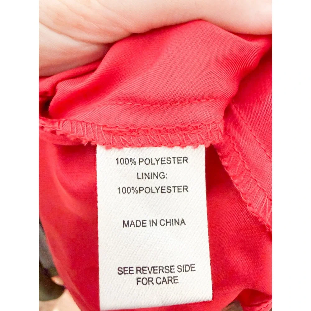 Bee Darlin Dress One Shoulder 3D Floral High Low Red Chiffon Prom Party Vintage